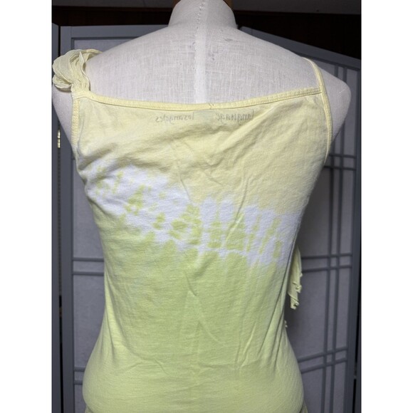 Y2K Vintage Language Los Angeles Ombre Pastel Ruffle Tank Top Silk Blend Large - Picture 4 of 7